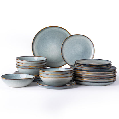 Reactive Glaze Ceramic Dinnerware Set for 4