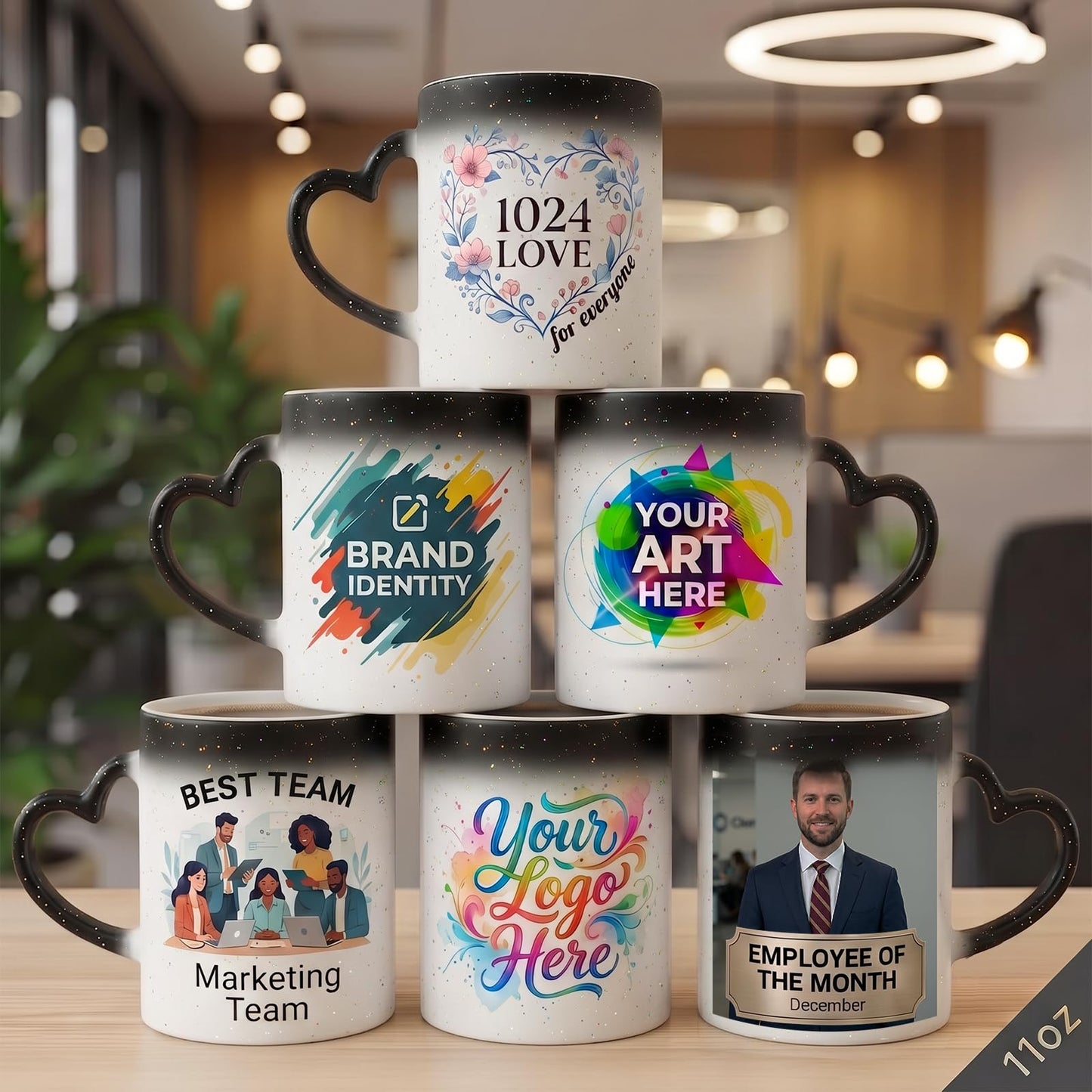 Color Changing Ceramic Coffee Mug with Handle