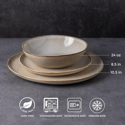 Reactive Glaze Ceramic Dinnerware Set for 4