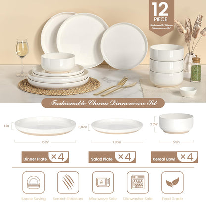 Plates and Bowls Sets, Scratch Resistant Dinnerware Sets