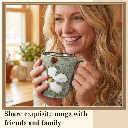 12oz Ceramic Coffee Mug Set with Handles