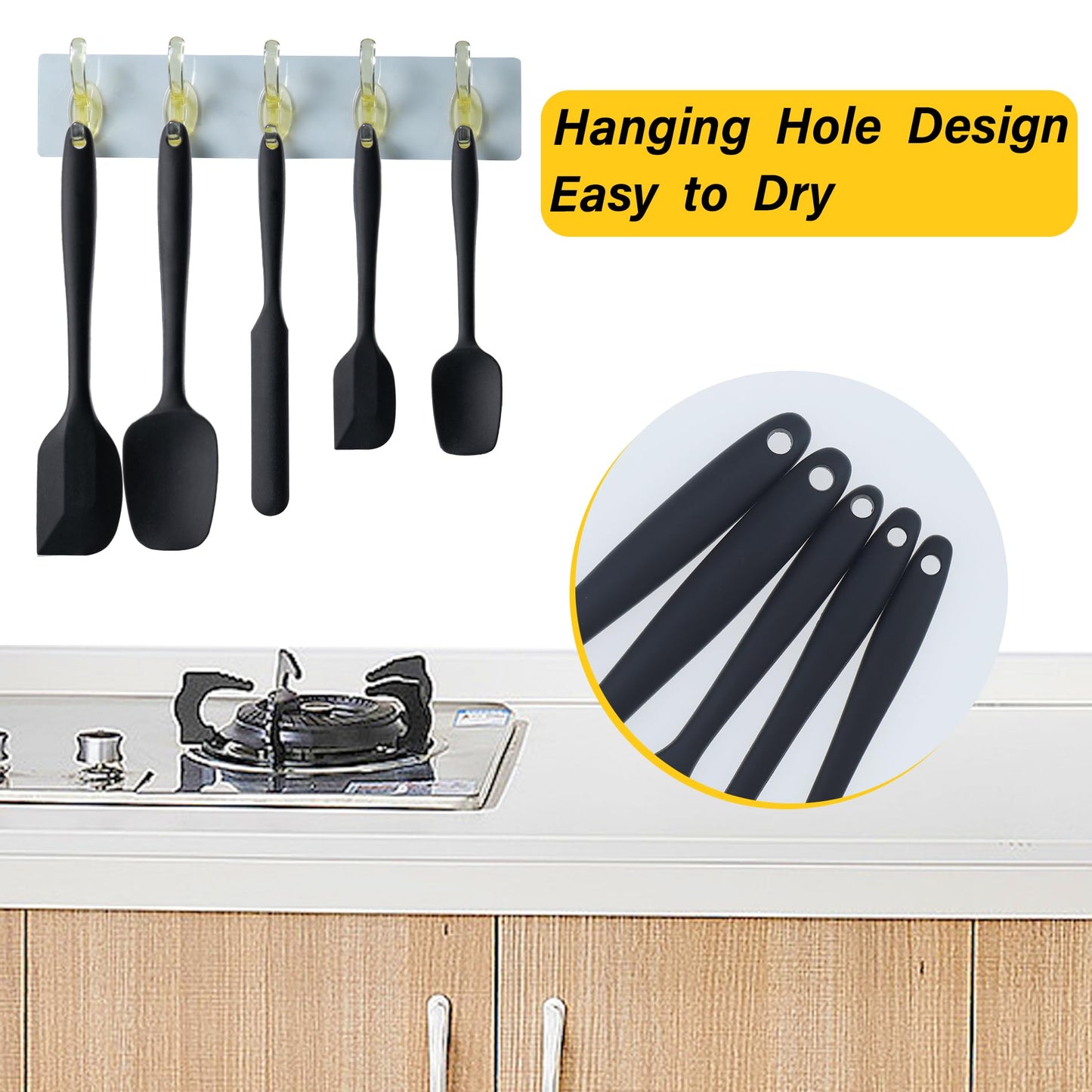 5-Piece Silicone Spatula Cooking Utensil Set