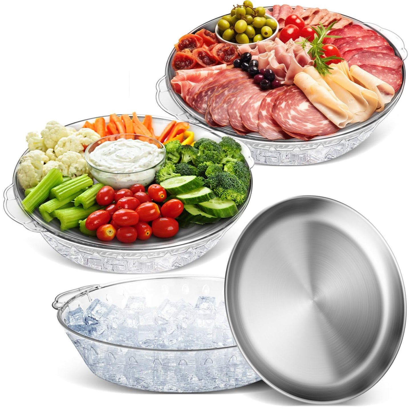 Chilled Serving Tray with Compartments for Parties