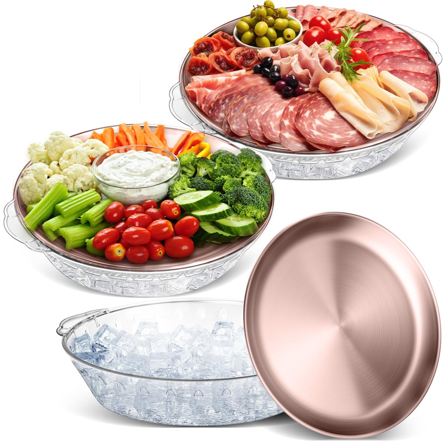 Chilled Serving Tray with Compartments for Parties