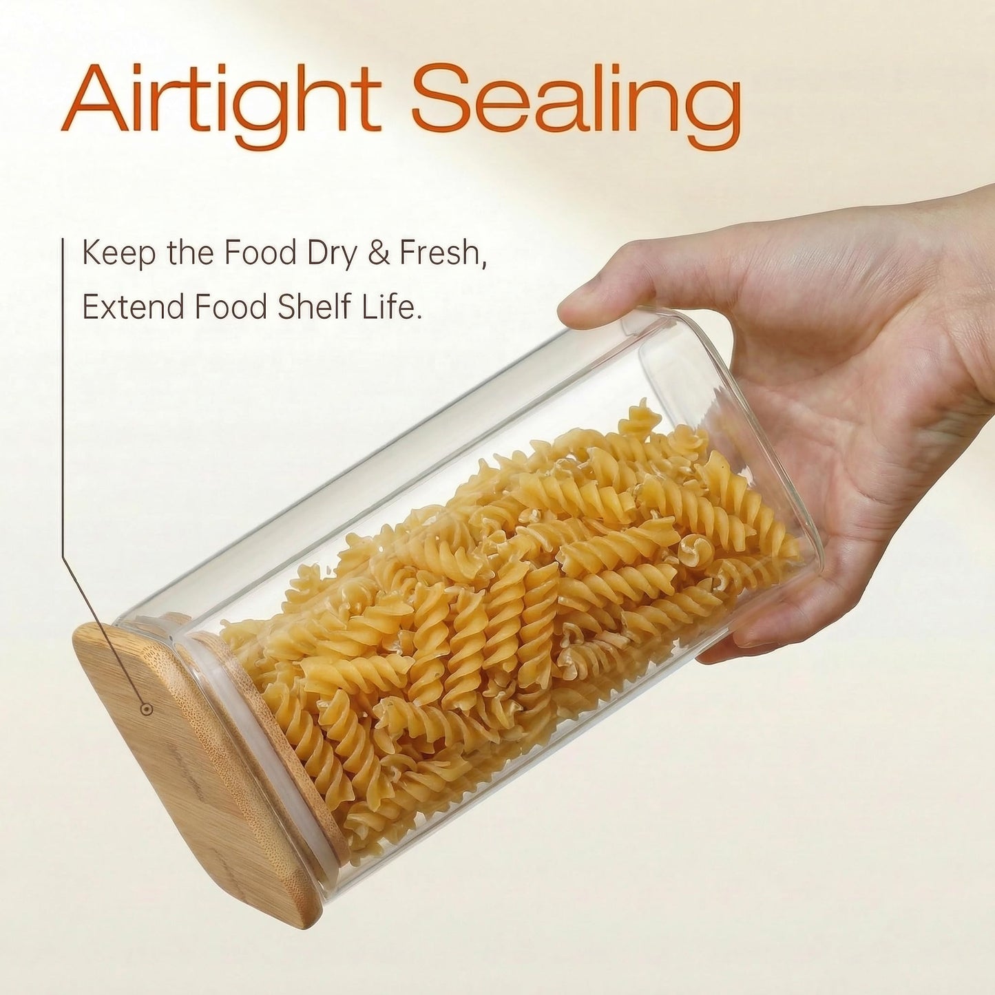 Glass Storage Jars with Bamboo Airtight Lids Set