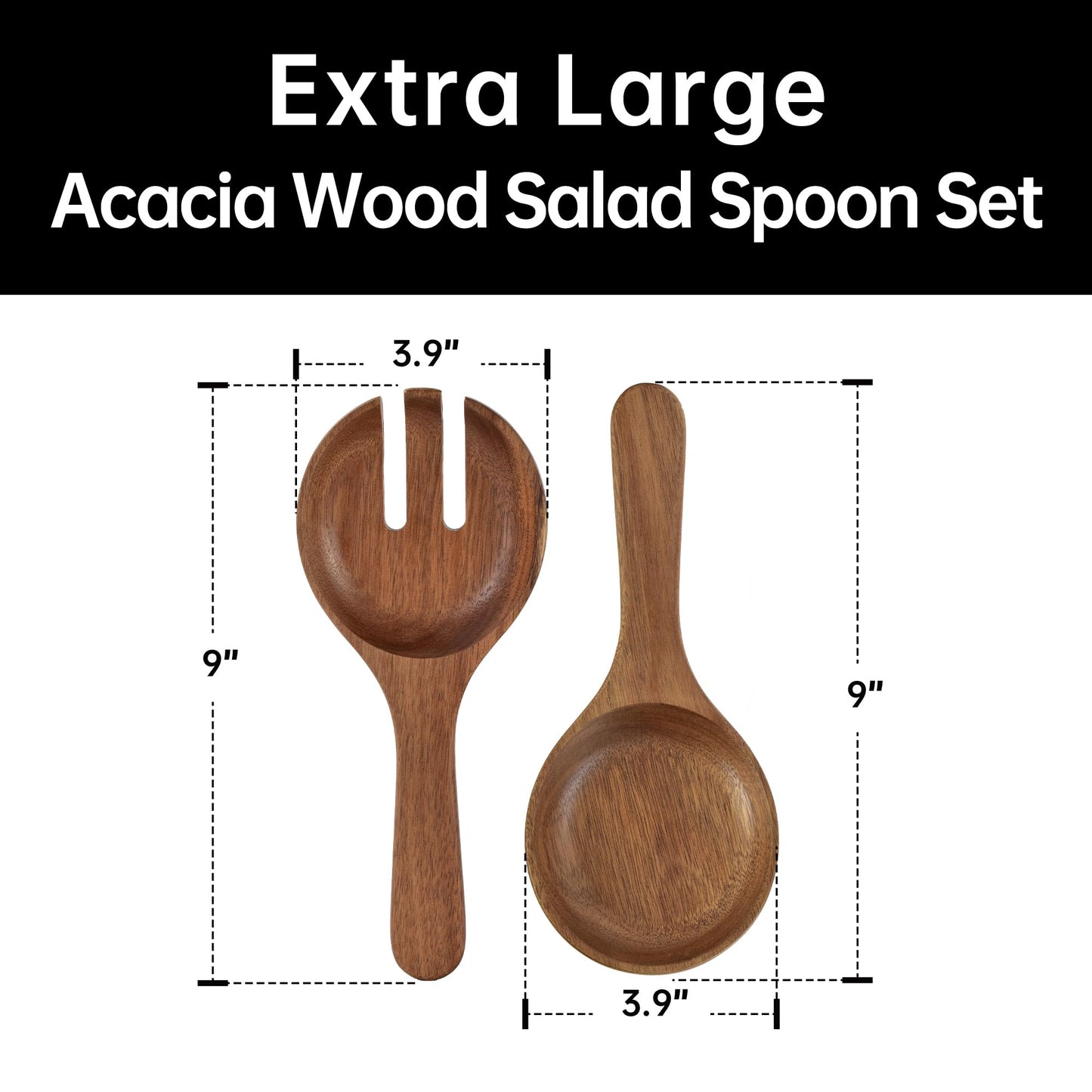 Extra Large Glass Salad Bowl Set with Base