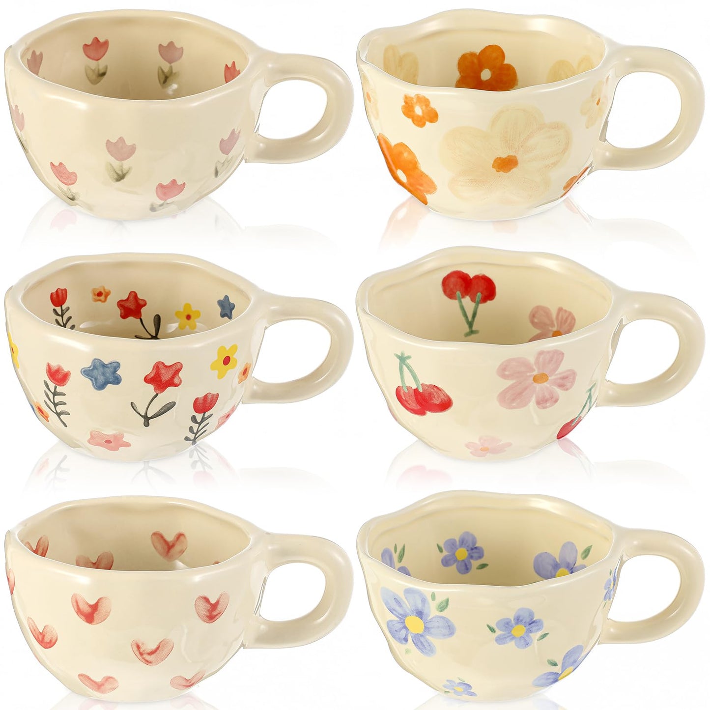 12oz Ceramic Coffee Mug Set with Handles