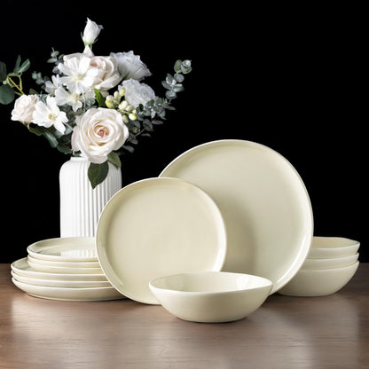 Reactive Glaze Ceramic Dinnerware Set for 4