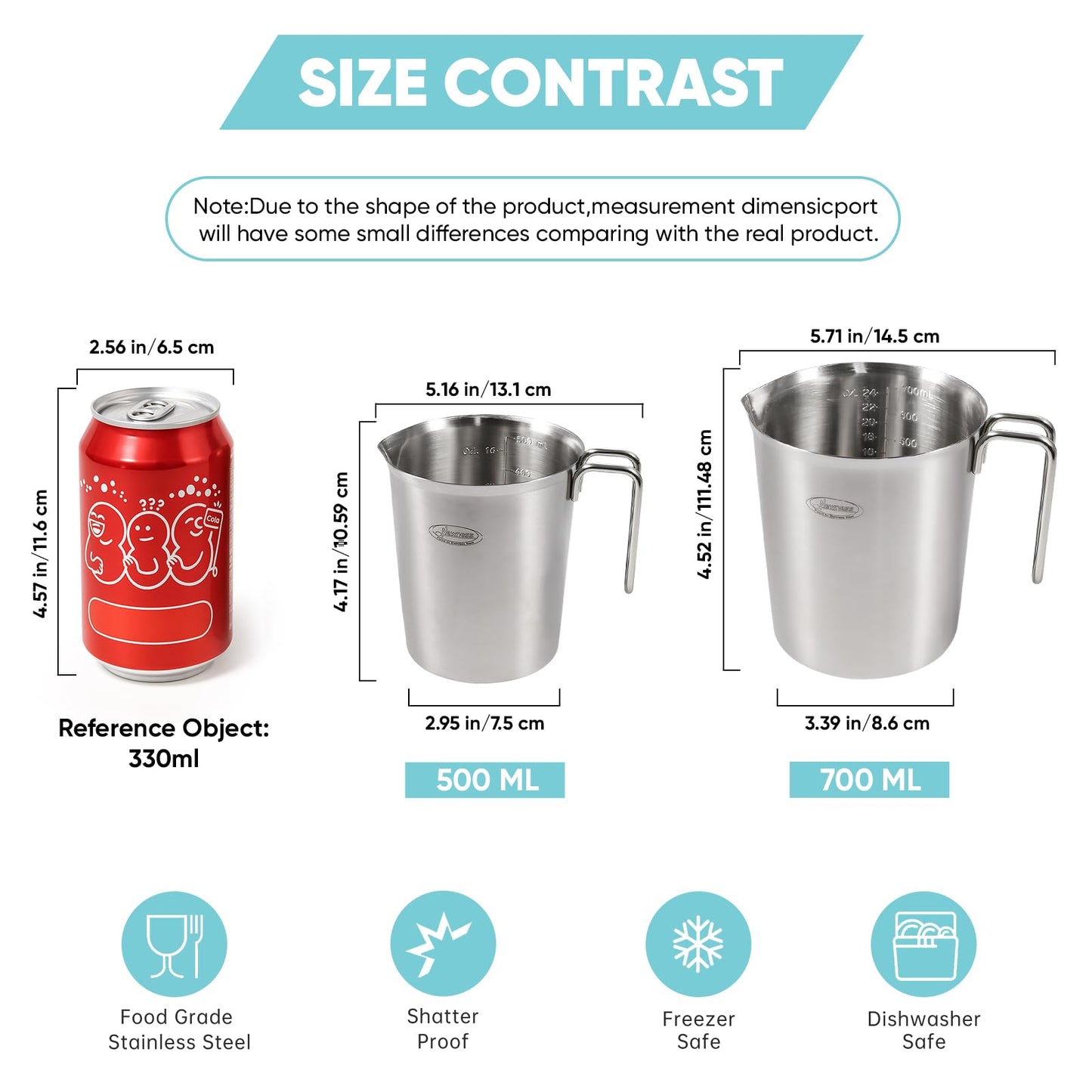Stainless Steel Measuring Cup with Marked Scales