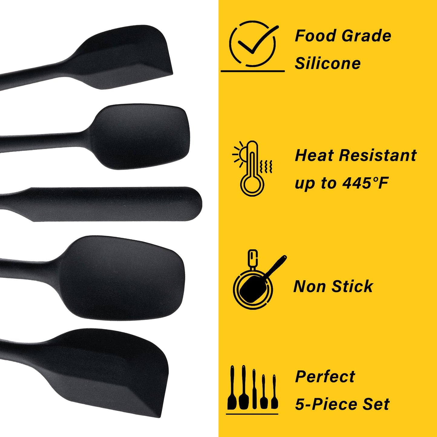 5-Piece Silicone Spatula Cooking Utensil Set