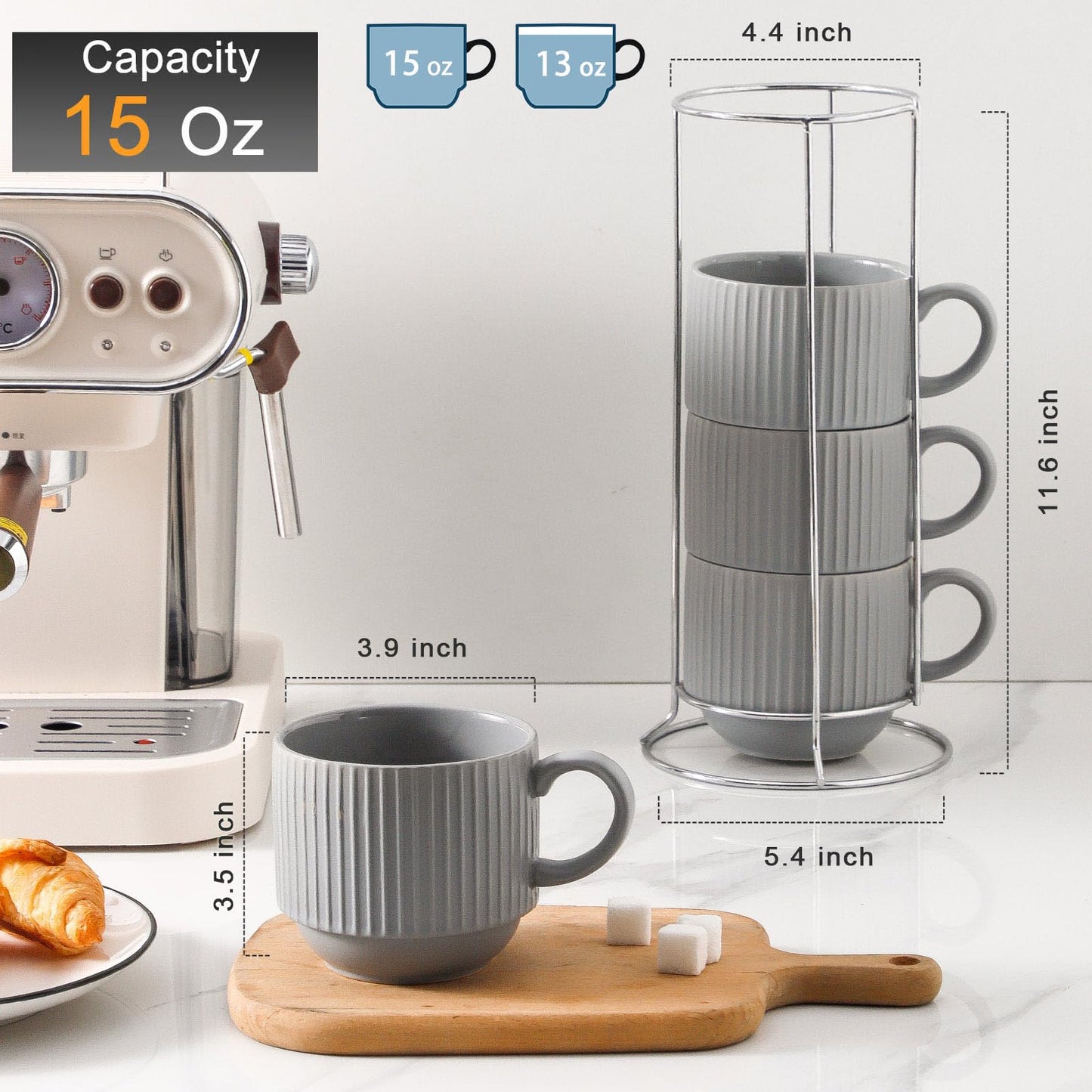 Hasense Coffee Mug Set of 4