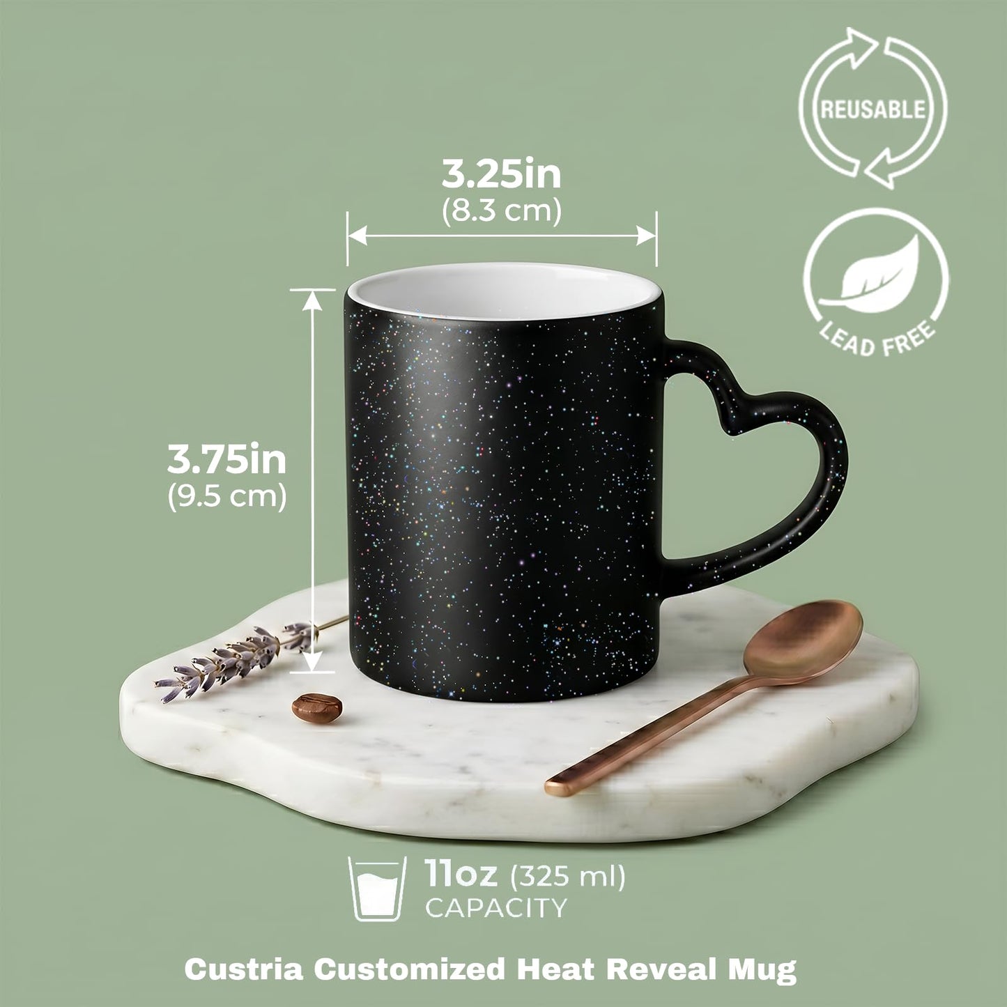 Color Changing Ceramic Coffee Mug with Handle