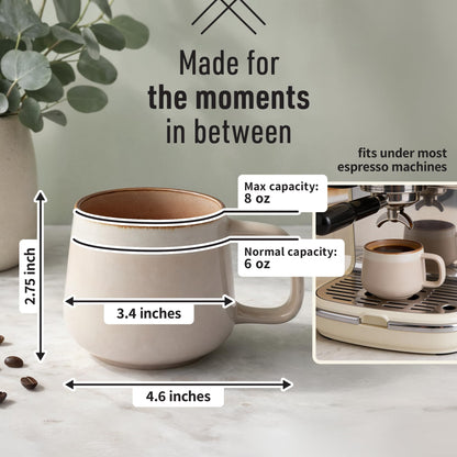 Set of 4 Ceramic Coffee Mugs with Handles