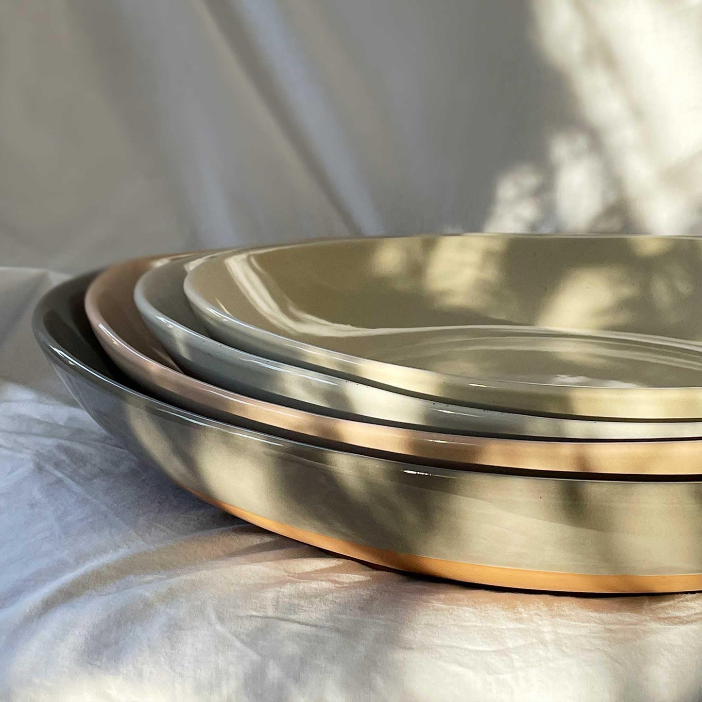 Ceramic Large Serving Bowls Set of 2 Platters