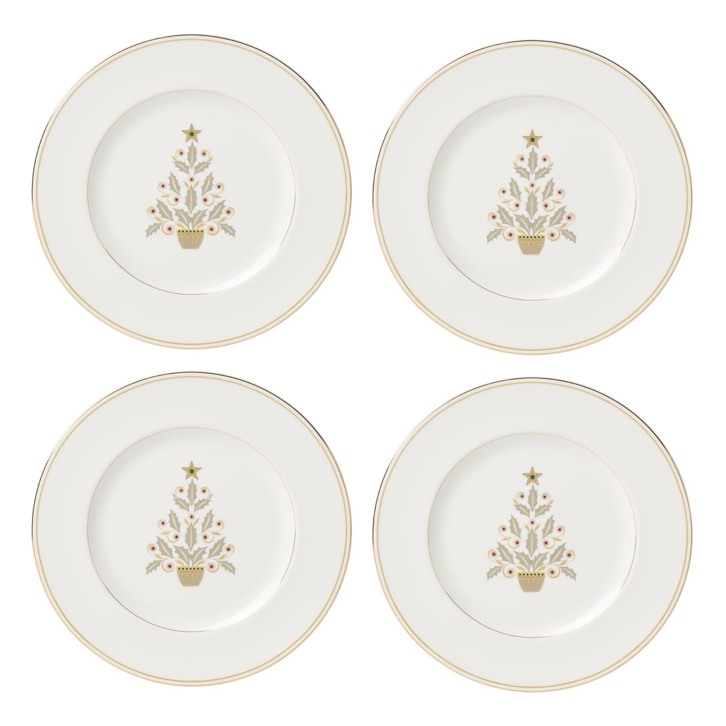 Gold Accent Plates Set of 4