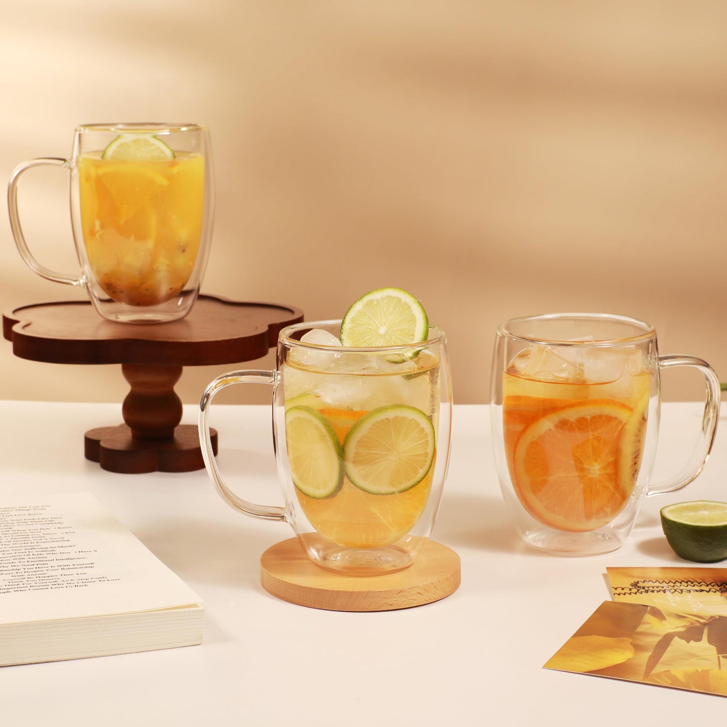 CNGLASS 12oz Double Walled Glass Coffee