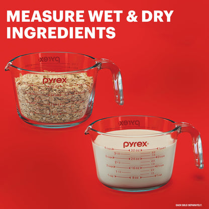 3-Piece Glass Measuring Cups Set for Cooking