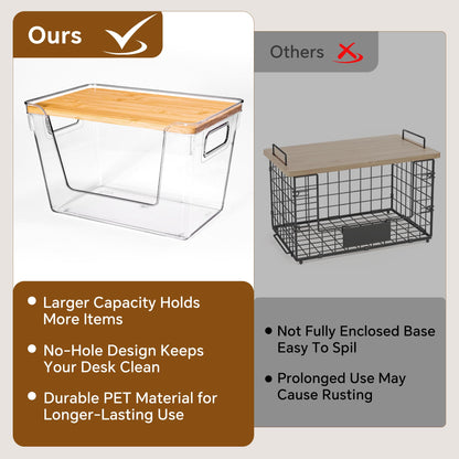 Criusia Pantry Organizers and Storage with Bamboo Lids