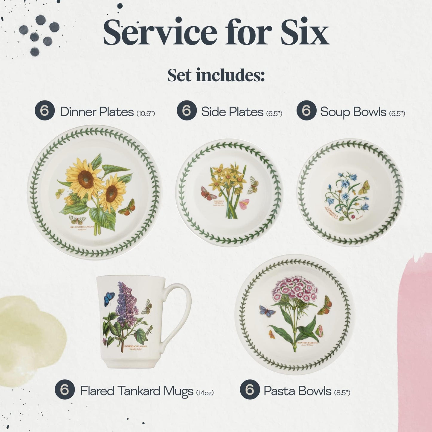 Portmeirion Botanic Garden Dinnerware Set, Set of 30
