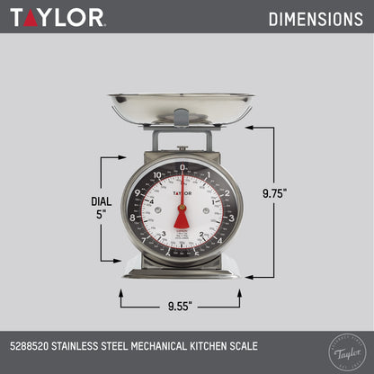 Taylor Mechanical Kitchen Weighing Food Scale with Bowl