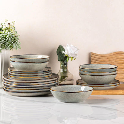 Reactive Glaze Ceramic Dinnerware Set for 4