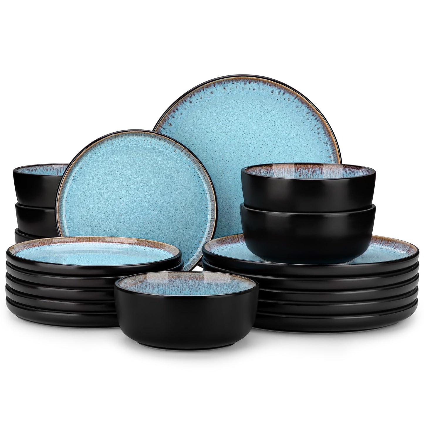 Ceramic Stoneware Plates and Bowls Dinnerware Set