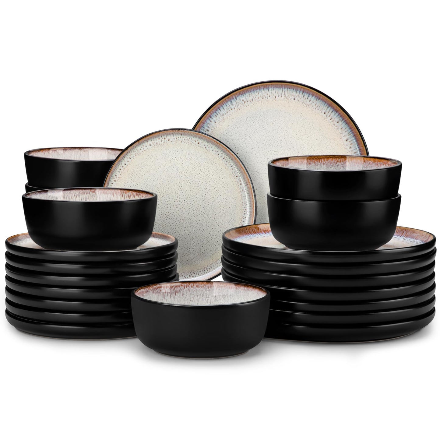 Ceramic Stoneware Plates and Bowls Dinnerware Set