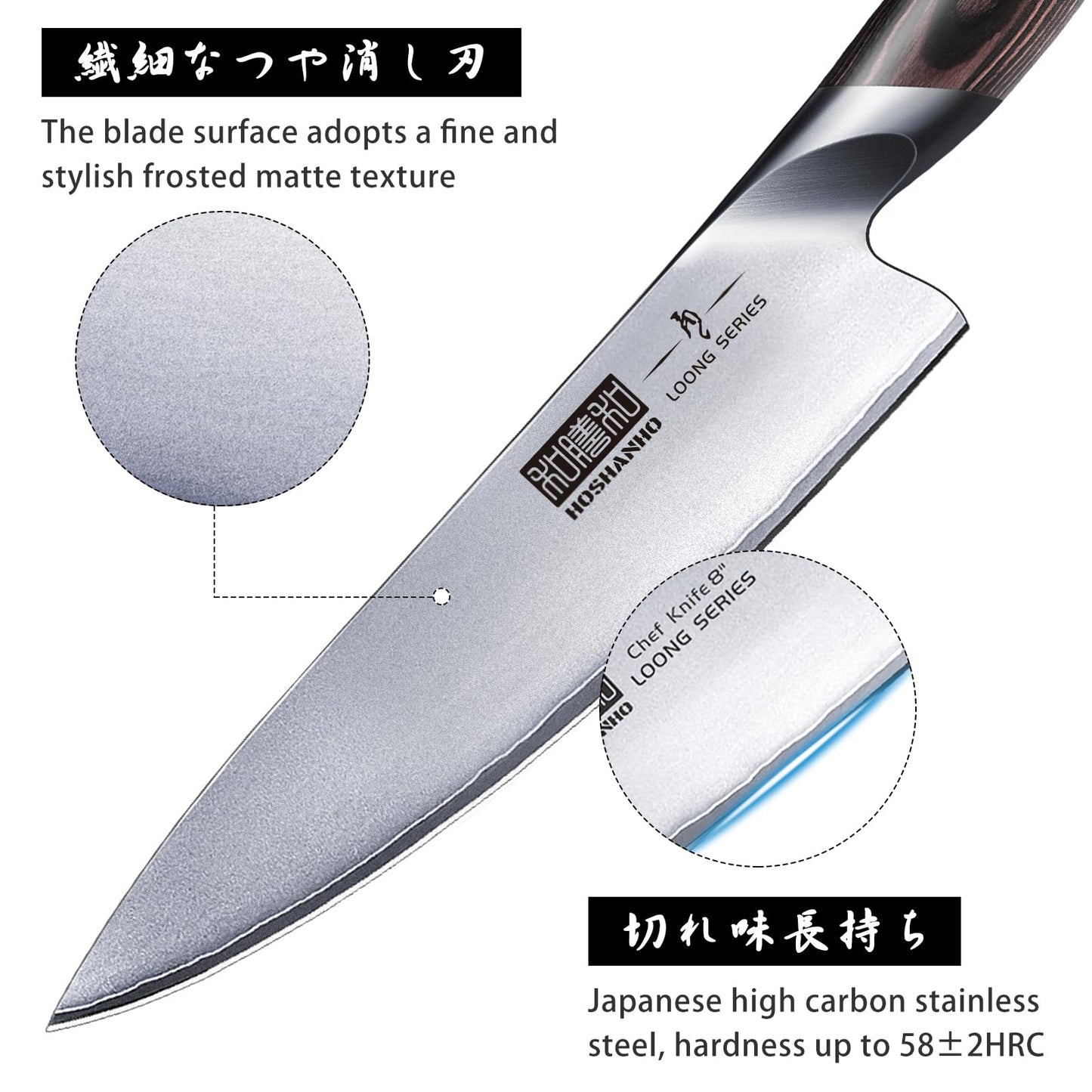 8-Piece Japanese Steel Kitchen Knife Set with Block