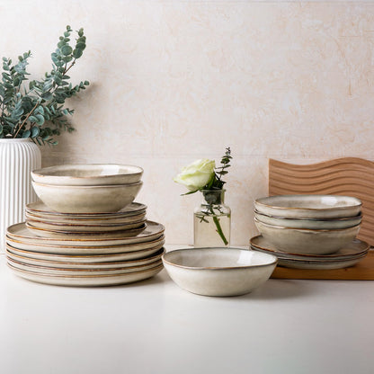 Reactive Glaze Ceramic Dinnerware Set for 4