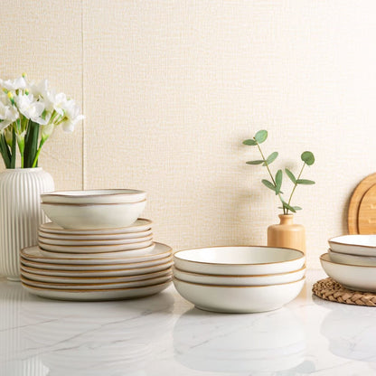 Reactive Glaze Ceramic Dinnerware Set for 4