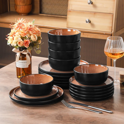Ceramic Stoneware Plates and Bowls Dinnerware Set