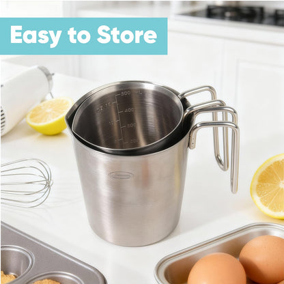 Stainless Steel Measuring Cup with Marked Scales