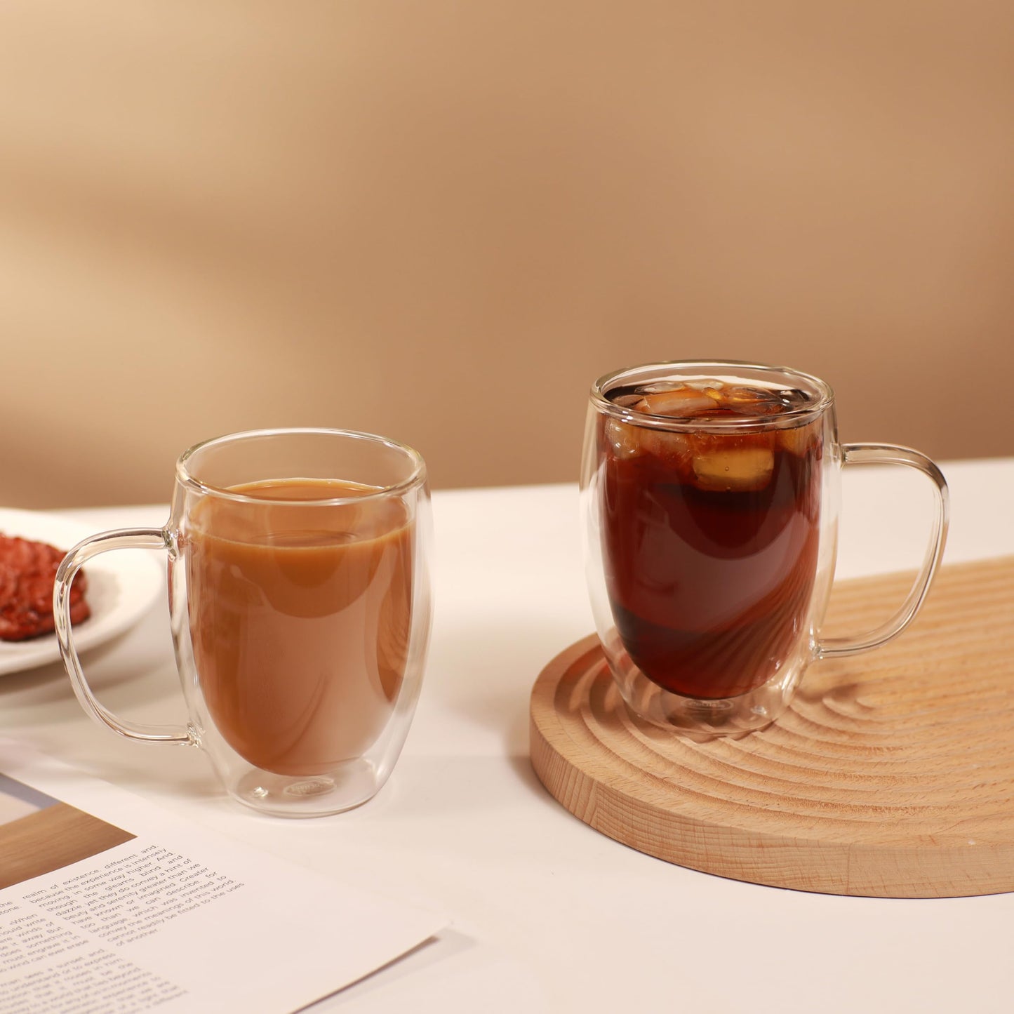 CNGLASS 12oz Double Walled Glass Coffee