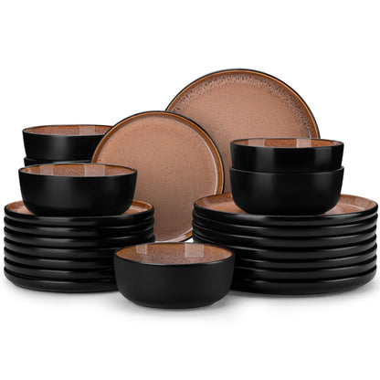 Ceramic Stoneware Plates and Bowls Dinnerware Set