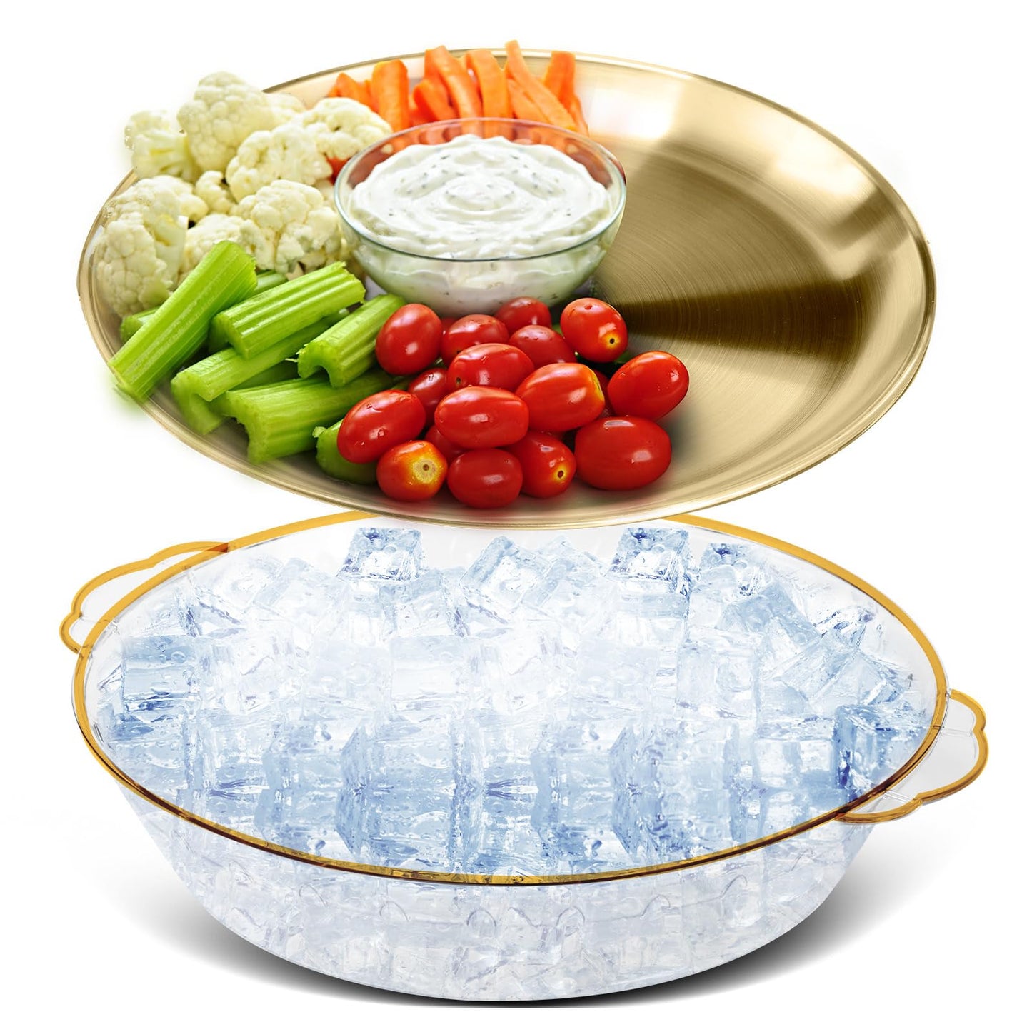 Chilled Serving Tray with Compartments for Parties