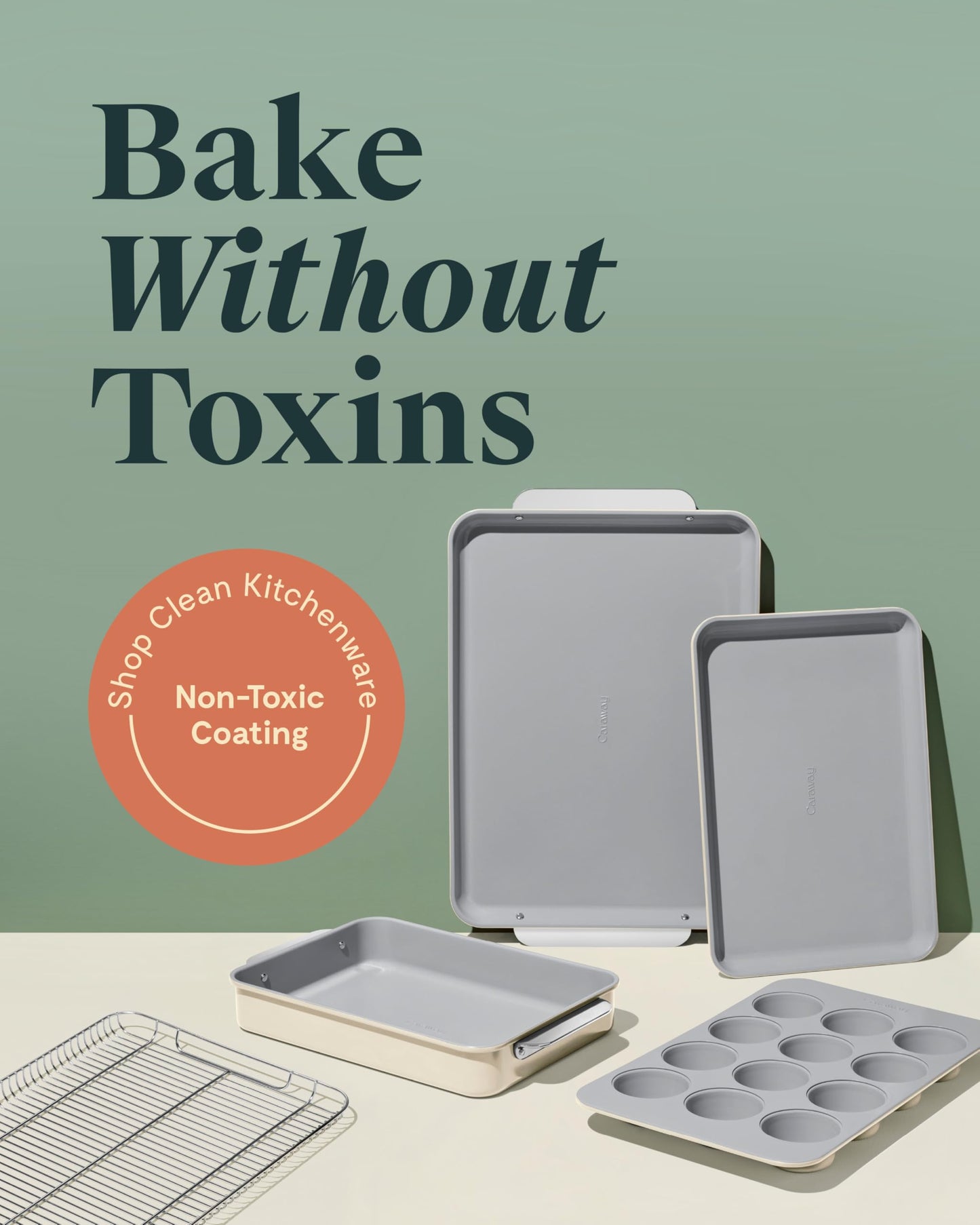Ceramic Nonstick Bakeware Set with Storage
