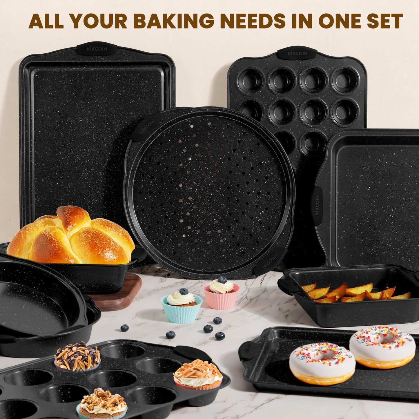 22-Piece Nonstick Bakeware Set with Handles