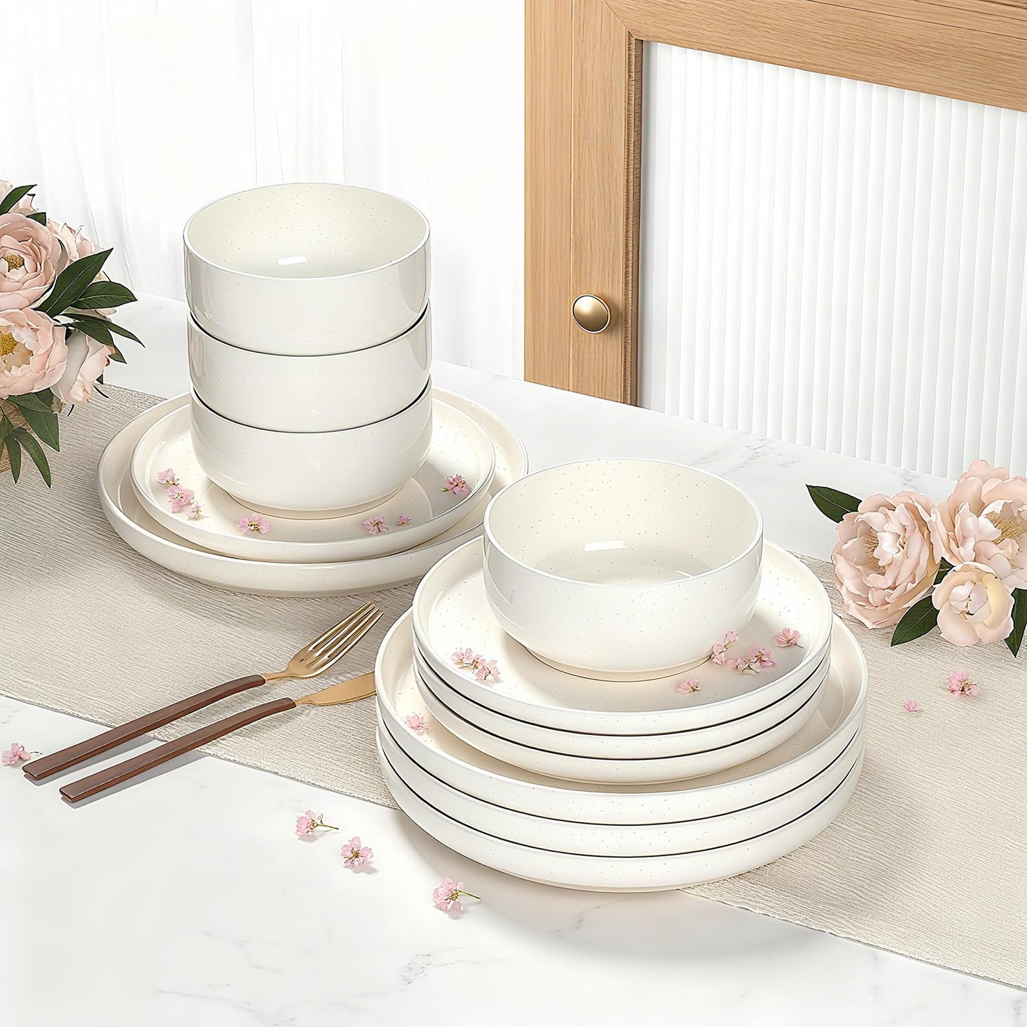 Plates and Bowls Sets, Scratch Resistant Dinnerware Sets