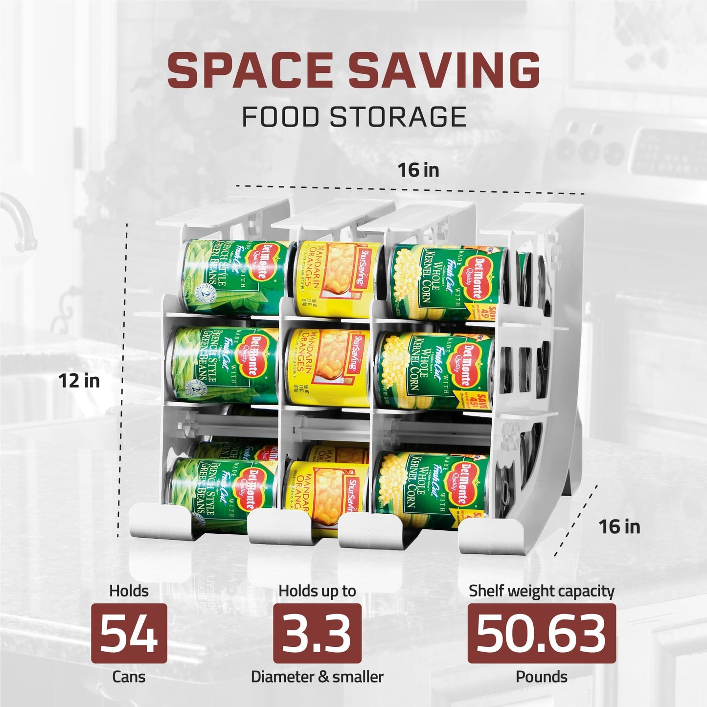 3-Tier Rotating Can Organizer for Pantry Storage