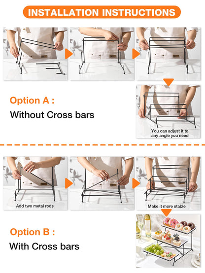 3-Tier Serving Tray Set with Stand