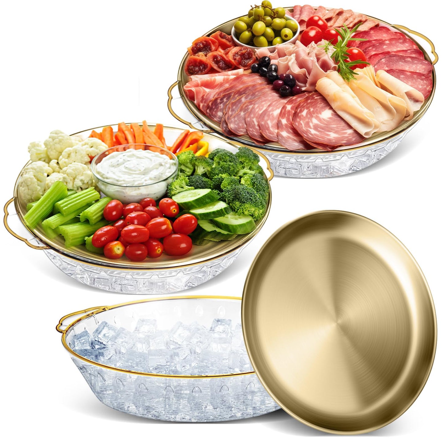 Chilled Serving Tray with Compartments for Parties