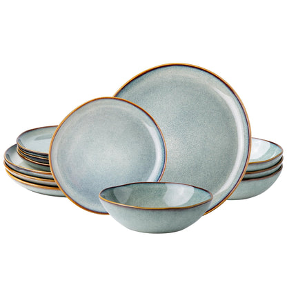 Reactive Glaze Ceramic Dinnerware Set for 4