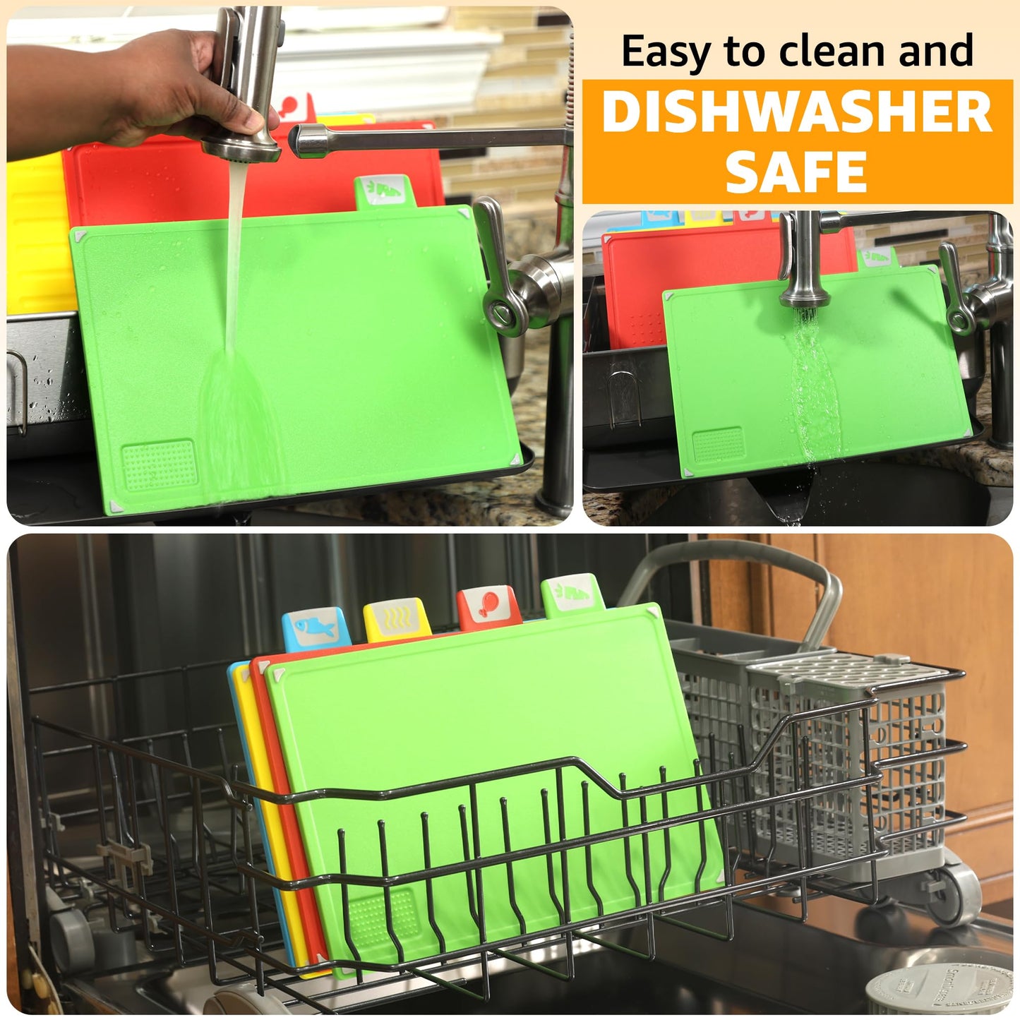 4-Piece Non-Toxic Cutting Board Set with Scissors