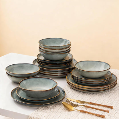 Reactive Glaze Ceramic Dinnerware Set for 4