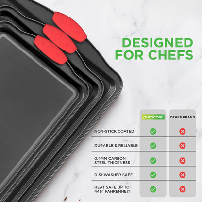 NutriChef Non-Stick Kitchen Oven Baking Pans
