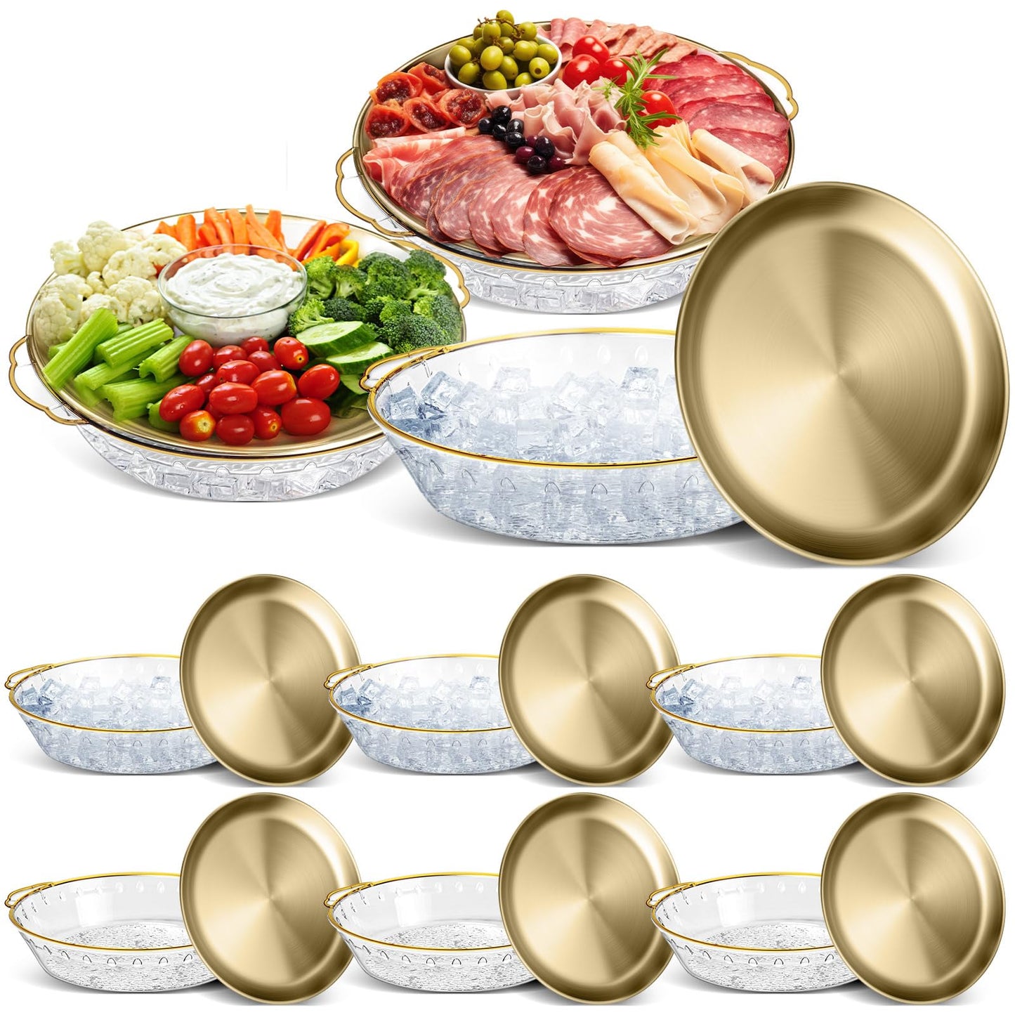 Chilled Serving Tray with Compartments for Parties