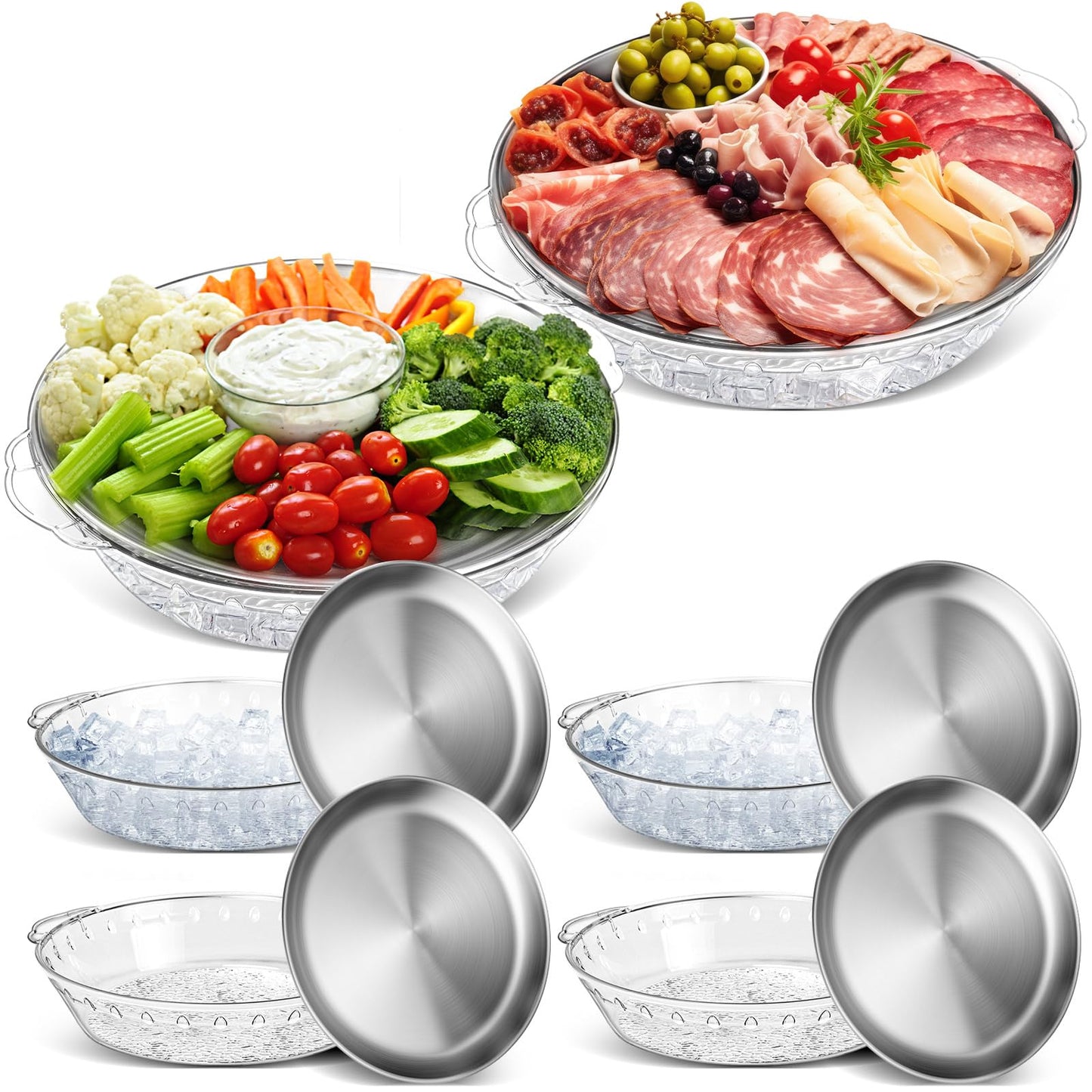 Chilled Serving Tray with Compartments for Parties