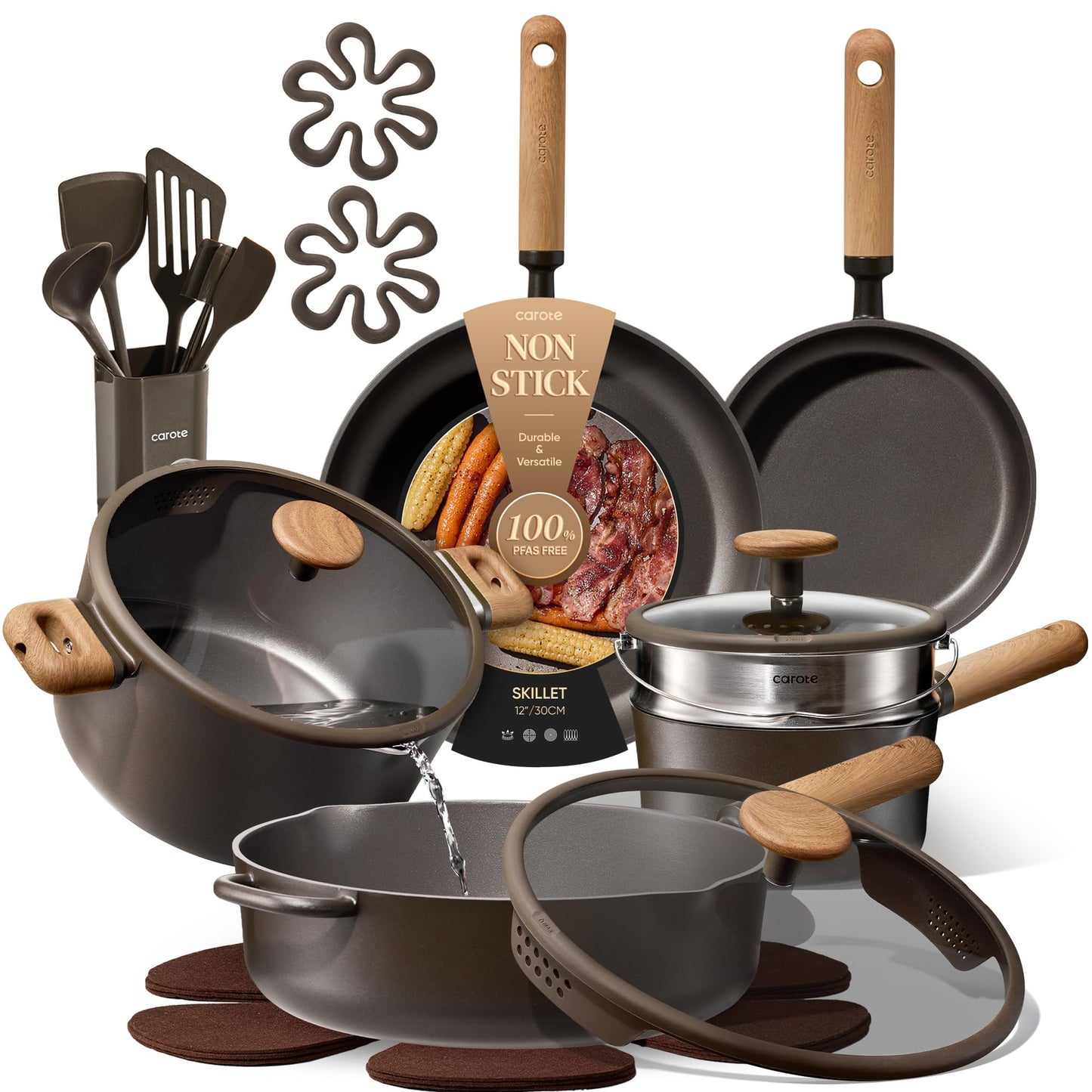 CAROTE Nonstick Pots and Pans Cookware Set Nonstick