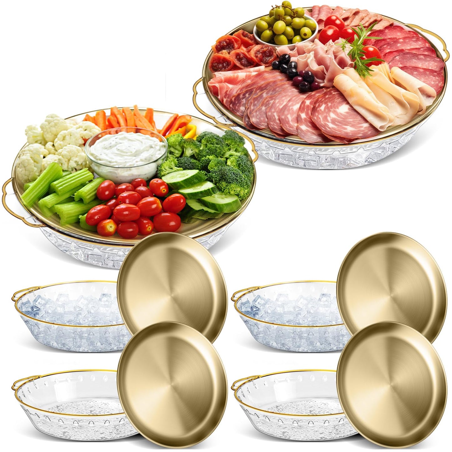 Chilled Serving Tray with Compartments for Parties