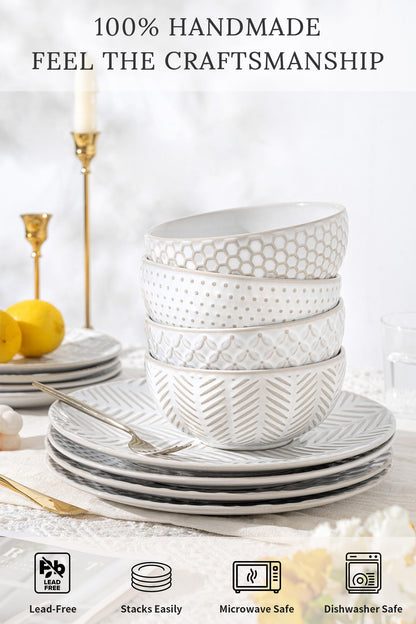 Embossed Scratch-Resistant Dinnerware Set